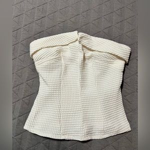 Freddie's of pinewood white waffle strapless top w boning